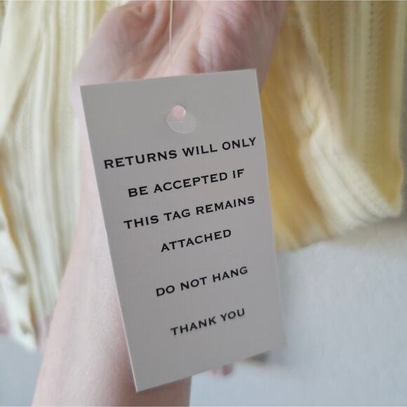 For Love & Lemons Rhea Pointelle Cardigan in Buttercup NWT - Picture 5 of 9